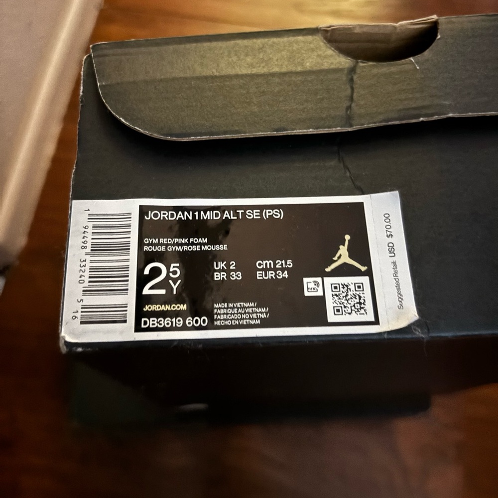 Jordan 1 Mid Alt SE PS Red Pink Sneakers